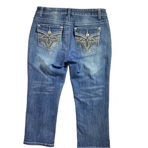 ND Weekend women's size 12 denim capris bling pockets medium wash mid rise